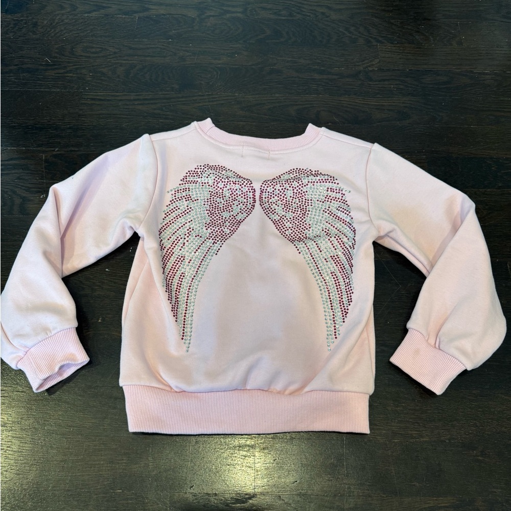Lola + The Boys Light Pink Angel Wing Sweatshirt